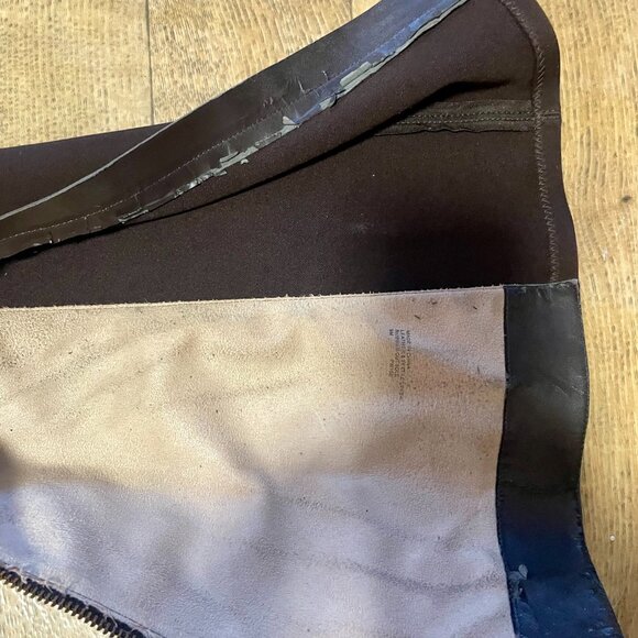 Michael Kors Brown Leather Riding Boots with Gold MK Charm – Size 9M - Picture 9 of 12